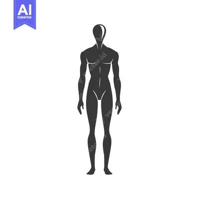 Premium design asset: Silhouette of a standing male figure with no head