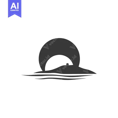 Aset premium populer: Silhouette of a Sunset Over a Small Island with Waves