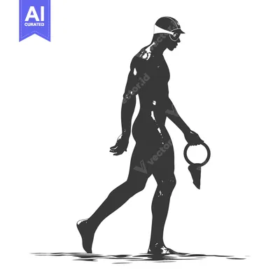 Popular premium asset: Silhouette of a Swimmer with a Swim Ring