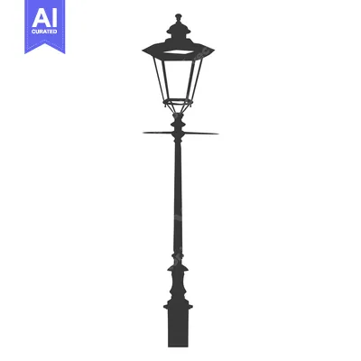 Silhouette of a Traditional Street Lamp with Ornate Details