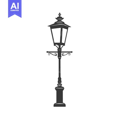 Silhouette of a Victorian-Style Street Lamp