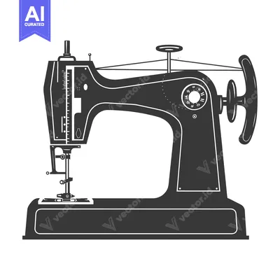 Silhouette of a Vintage Sewing Machine
