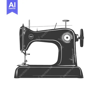 Premium design asset: Silhouette of a Vintage Sewing Machine