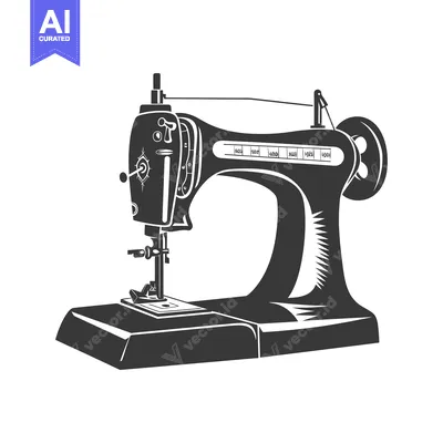 Silhouette of a Vintage Sewing Machine