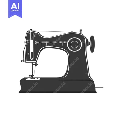 Silhouette of a Vintage Sewing Machine