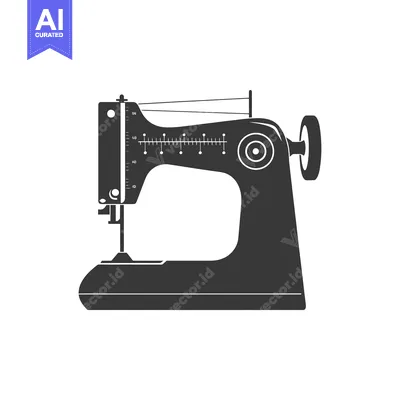 Silhouette of a Vintage Sewing Machine with a Ruler