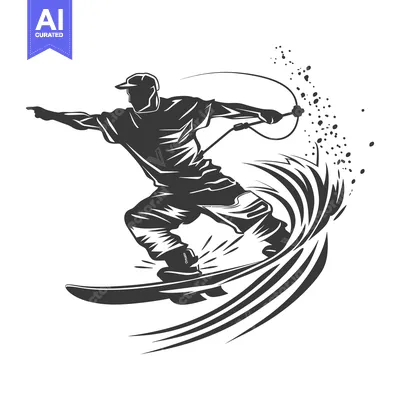 Silhouette of a Wakeboarder Performing a Trick