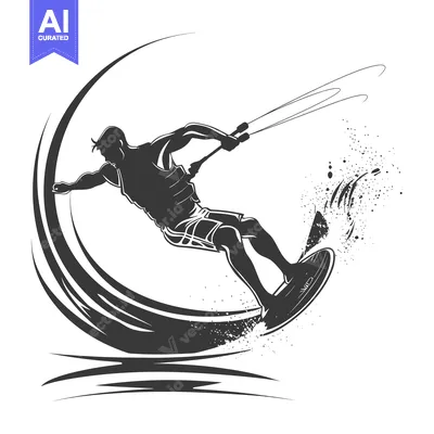 Silhouette of a Wakeboarder Performing a Trick