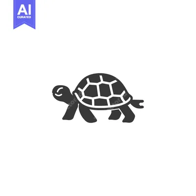 Aset desain premium: Silhouette of a walking turtle with a shell