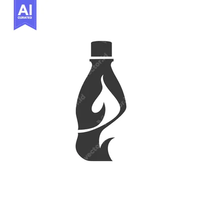 Aset premium populer: Silhouette of a Water Bottle with Fire Inside