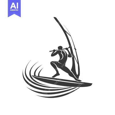 Popular premium asset: Silhouette of a Windsurfer Riding a Wave