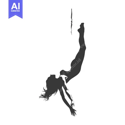 Silhouette of a Woman Falling Backwards into Water