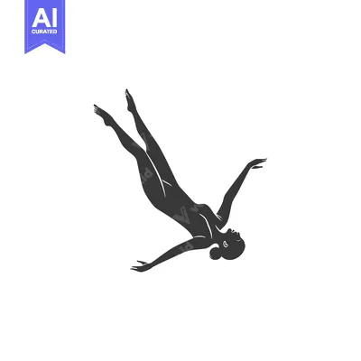 Silhouette of a Woman Falling Headfirst