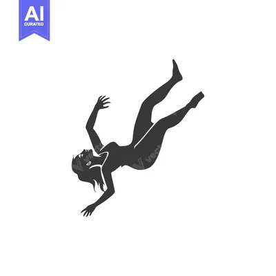 Aset premium populer: Silhouette of a Woman Falling Headfirst