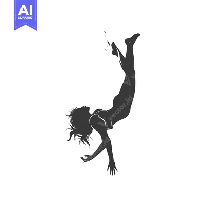 Popular premium asset: Silhouette of a Woman Falling with Arms Outstretched