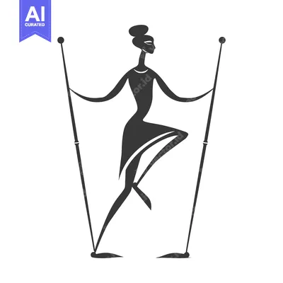 Aset premium populer: Silhouette of a Woman Holding Two Sticks