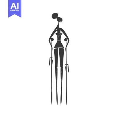 Aset premium populer: Silhouette of a Woman Holding Two Tall Sticks