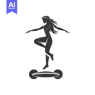 Aset premium populer: Silhouette of a Woman Hovering Above a Self-Balancing Scooter
