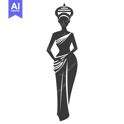 Popular premium asset: Silhouette of a Woman in a Dress and Headdress
