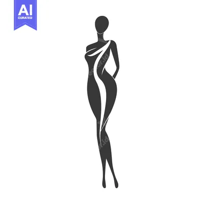 Popular premium asset: Silhouette of a Woman in a Dress with a Swirling Design