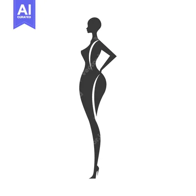 Silhouette of a Woman in a Dress with One Hand on Her Hip