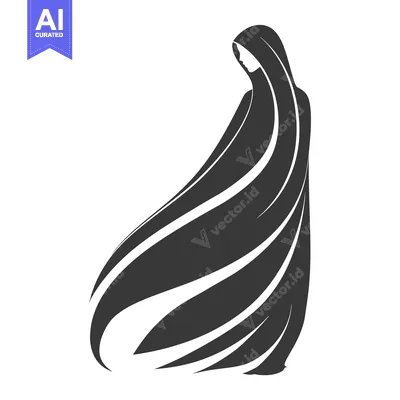 Silhouette of a Woman in a Flowing Cloak