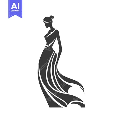 Aset premium populer: Silhouette of a Woman in a Flowing Dress