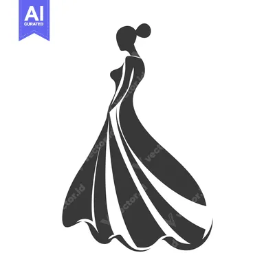 Premium design asset: Silhouette of a Woman in a Flowing Dress