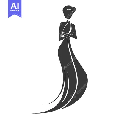 Aset premium populer: Silhouette of a Woman in a Flowing Dress