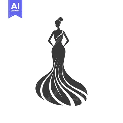 Aset premium populer: Silhouette of a Woman in a Flowing Dress