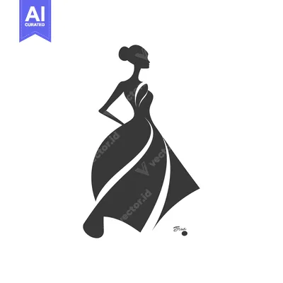 Popular premium asset: Silhouette of a Woman in a Flowing Dress