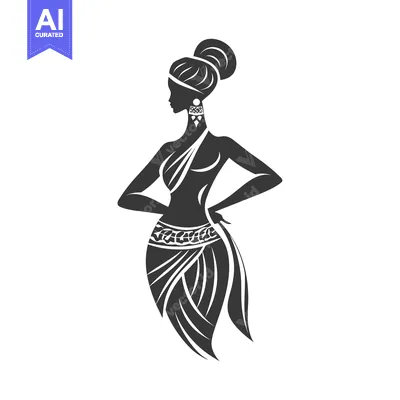 Aset premium populer: Silhouette of a Woman in a Flowing Dress with Ornate Jewelry
