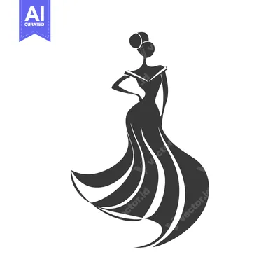 Aset premium populer: Silhouette of a Woman in a Flowing Gown