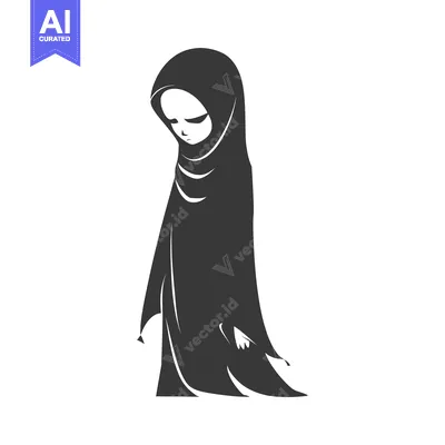 Silhouette of a Woman in a Headscarf