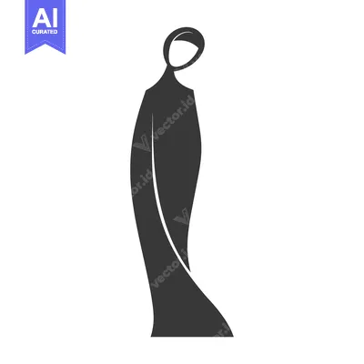 Popular premium asset: Silhouette of a Woman in a Headscarf and Long Robe