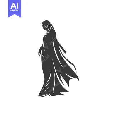 Silhouette of a Woman in a Hijab