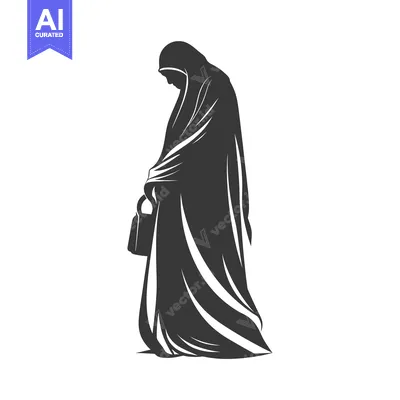 Aset premium populer: Silhouette of a Woman in a Long Dress with a Purse