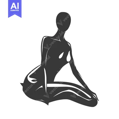 Silhouette of a Woman in a Sitting Yoga Pose