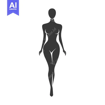 Aset desain premium: Silhouette of a Woman in a Standing Pose