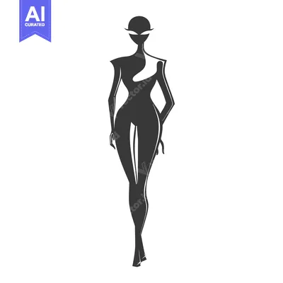 Silhouette of a Woman in a Stylish Outfit