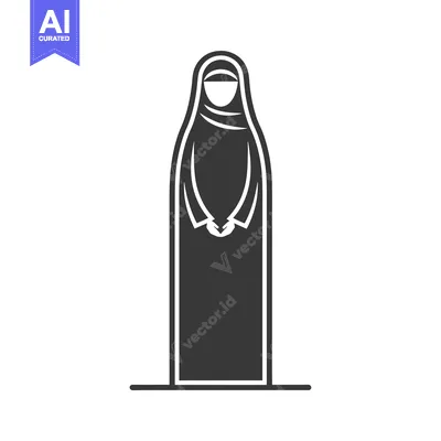 Silhouette of a woman in a traditional Islamic abaya and hijab