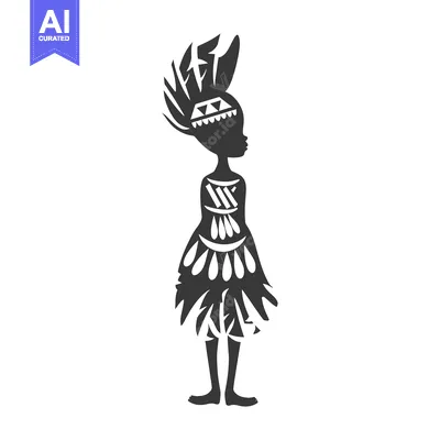 Aset premium populer: Silhouette of a Woman in Traditional African Clothing