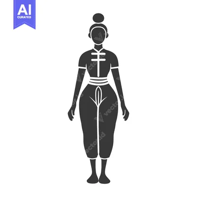 Popular premium asset: Silhouette of a woman in traditional Chinese clothing