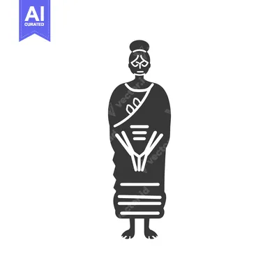 Silhouette of a Woman in Traditional Clothing