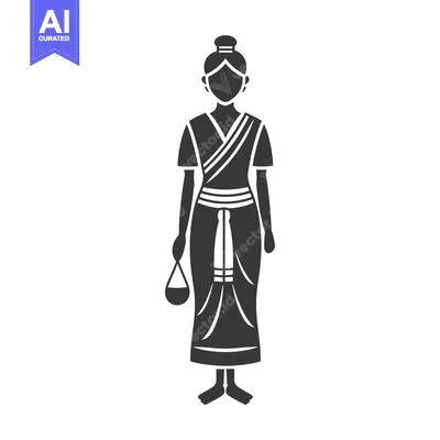 Silhouette of a woman in traditional Indian clothing