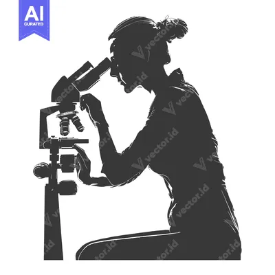 Popular premium asset: Silhouette of a Woman Looking Through a Microscope