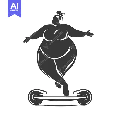 Aset desain premium: Silhouette of a woman on a hoverboard with outstretched arms