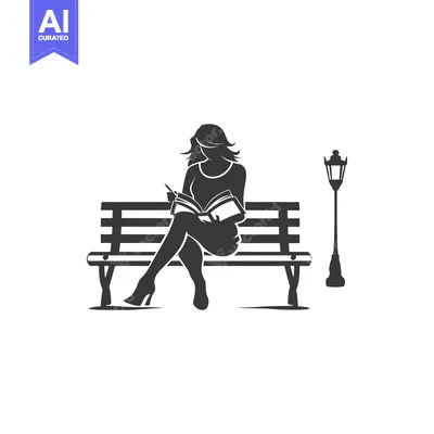 Aset premium populer: Silhouette of a Woman Reading on a Bench Under a Street Lamp