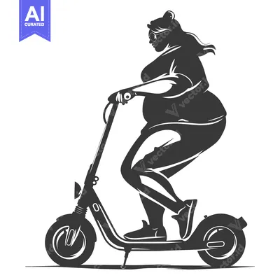 Aset premium populer: Silhouette of a Woman Riding an Electric Scooter