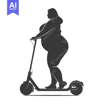 Premium design asset: Silhouette of a Woman Riding an Electric Scooter